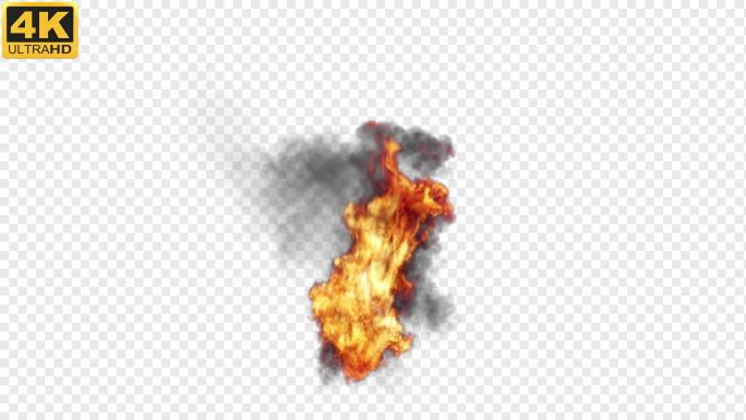【4K】火焰燃烧2号（alpha通道）