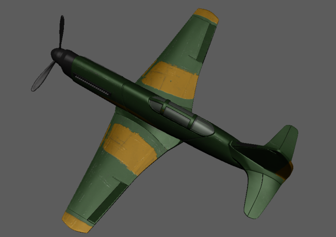 二战复古飞机模型maya2019/Obj