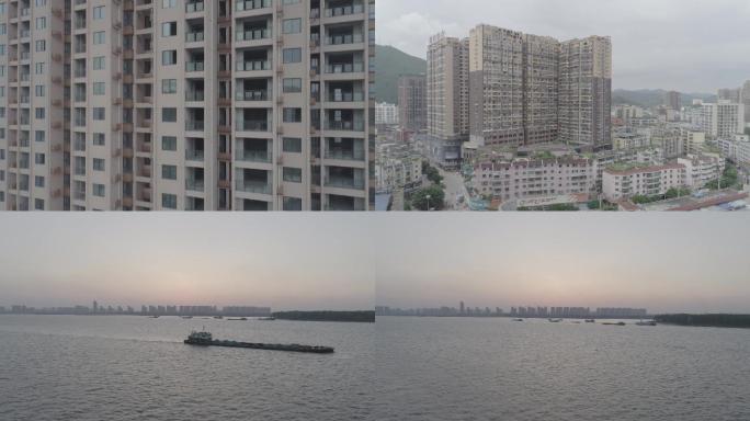 长江港城——航拍原始素材可调色