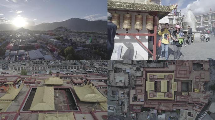 西藏拉萨——大气航拍原始素材可调色