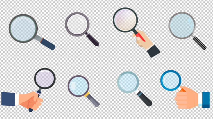 卡通放大镜8组【带通道】