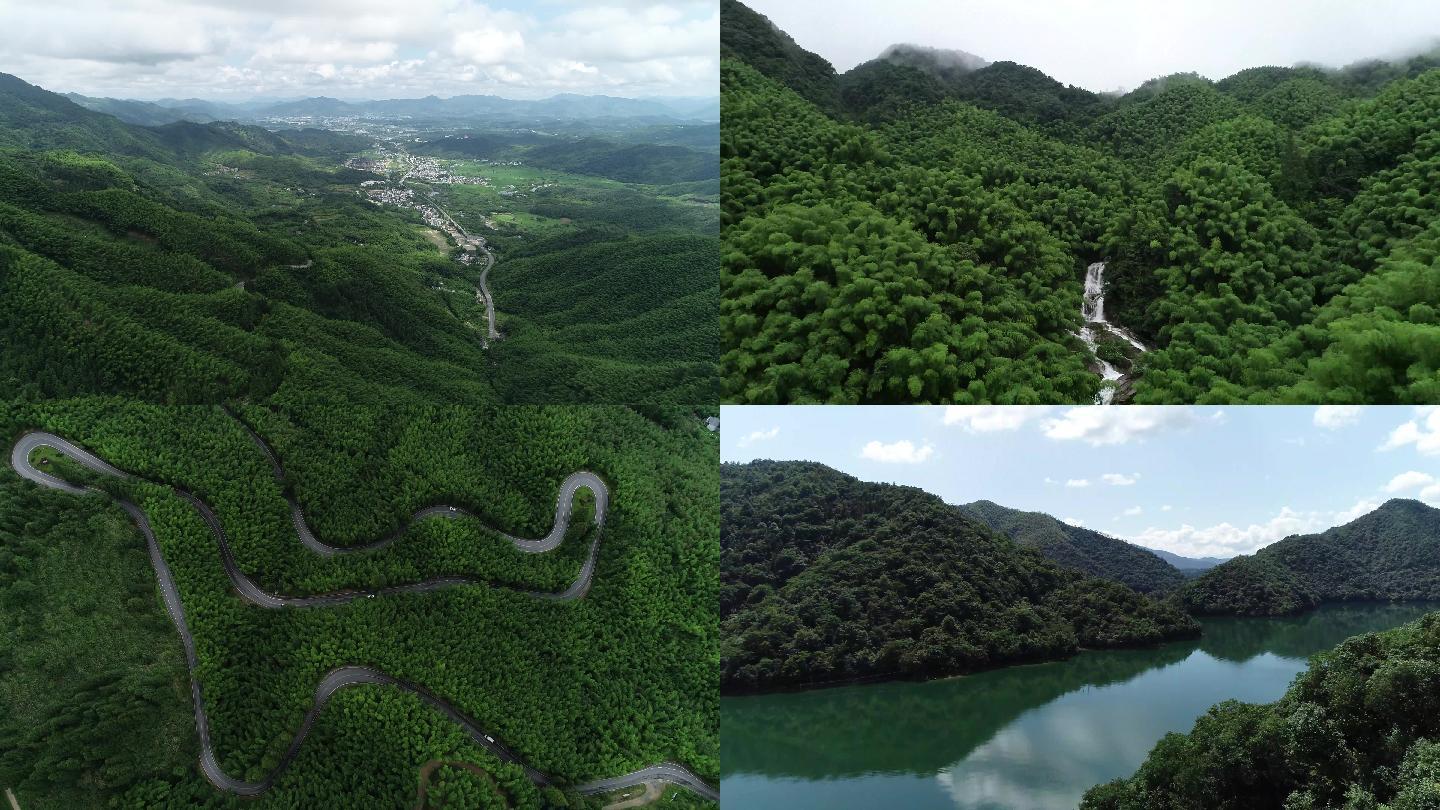 4K山清水秀弯曲山路