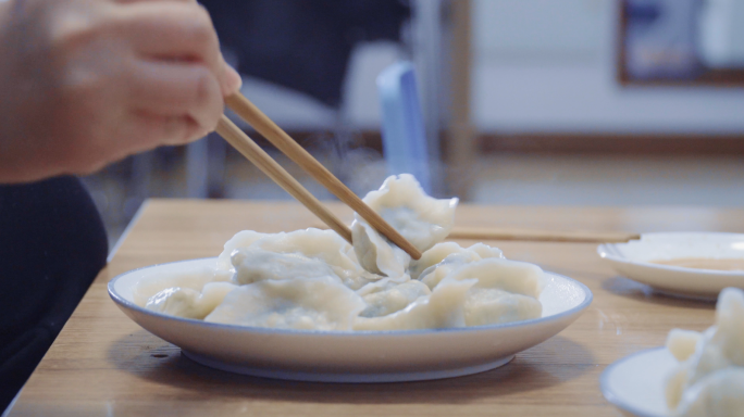 4K过年包饺子吃水饺传统美食煮水饺