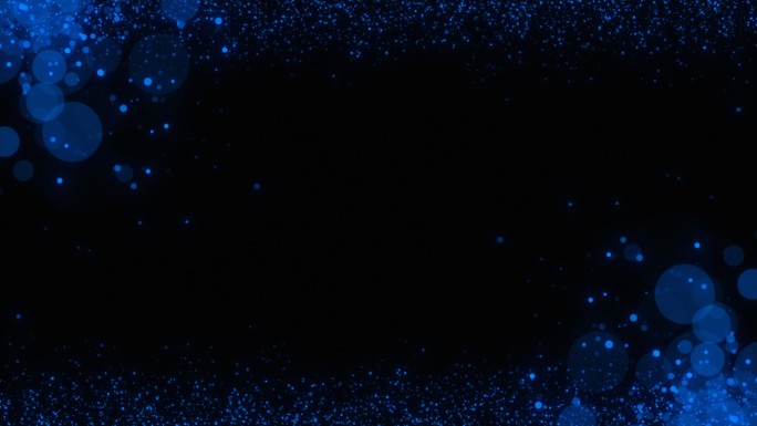 蓝色动态粒子光斑边框带透明通道