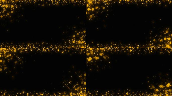 金色粒子光斑飘动边框带透明通道