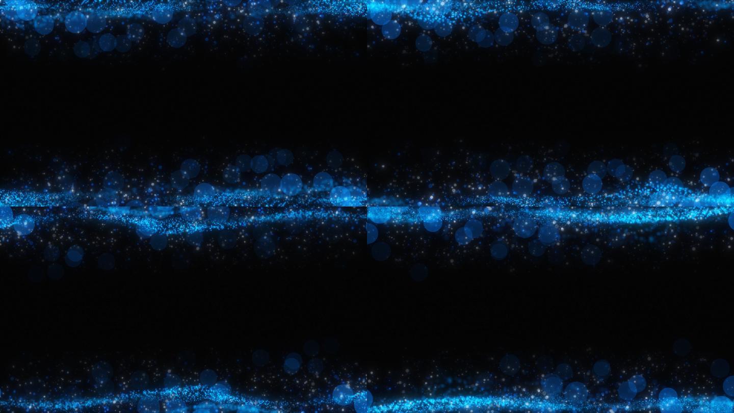 蓝白色粒子光斑边框带透明通道
