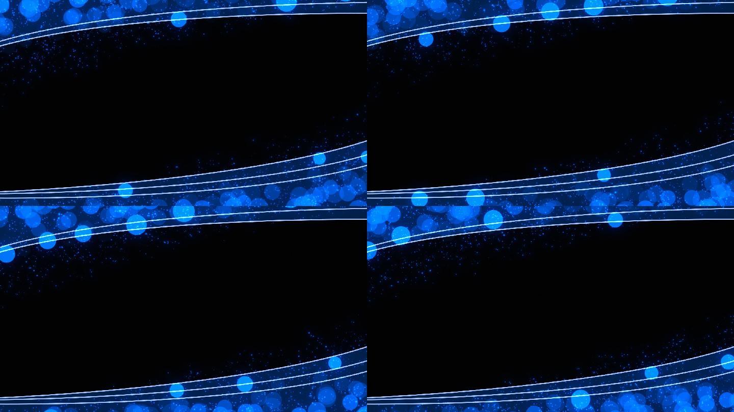 蓝色粒子光斑动态边框带透明通道