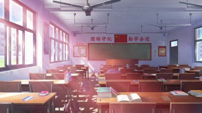 学校教室暖色治愈视频背景