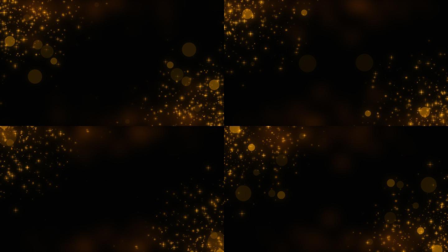 唯美金色动态粒子光斑带透明通道