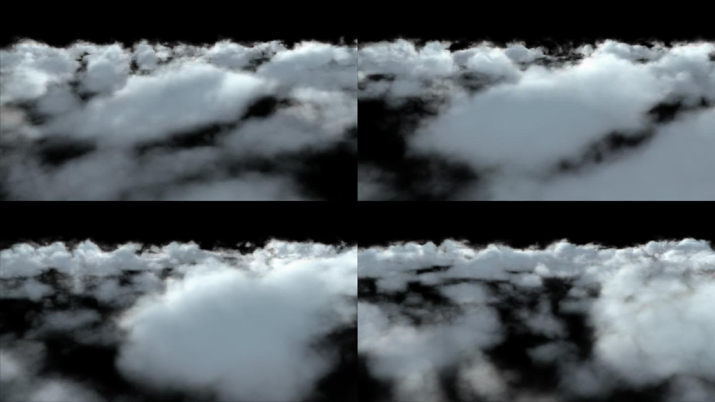云层穿梭流动的云带通道