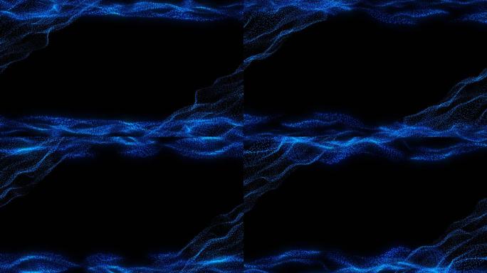 动态蓝色粒子波浪边框带透明通道