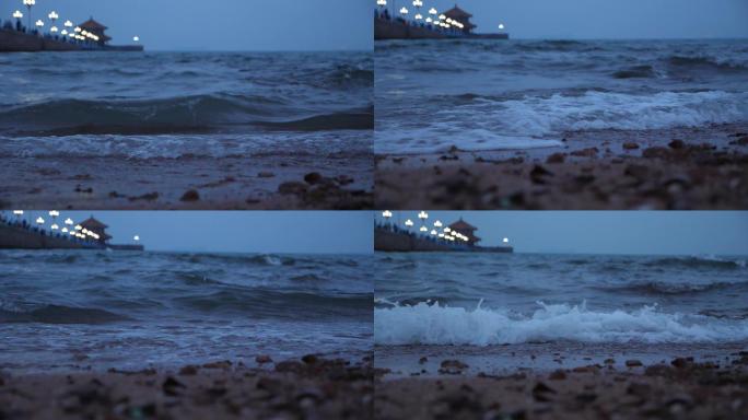 夜间海浪升格慢动作1080p120帧