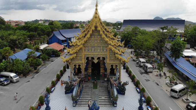 泰国清迈蓝庙航拍