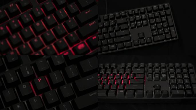 红色发光科技键盘