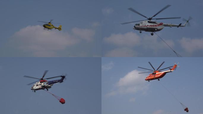 4K-原素材-直升机训练救援