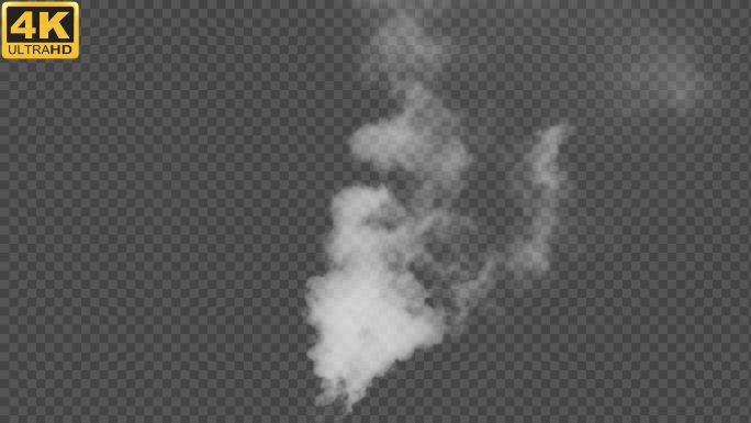 【4K】水蒸气烟雾上升-alpha通道