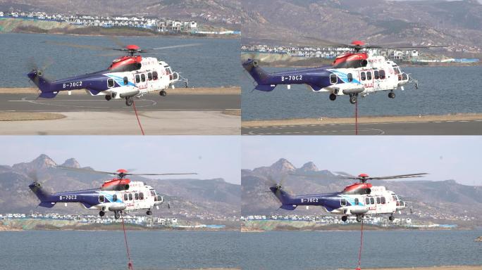 4K-原素材-直升机吊水桶