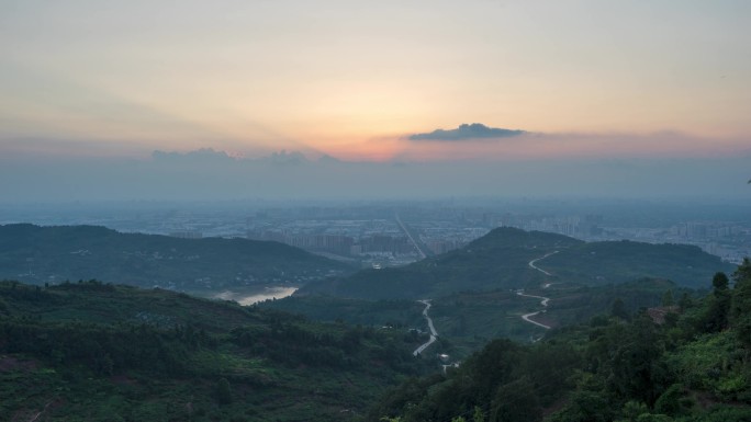 成都龙泉山日落