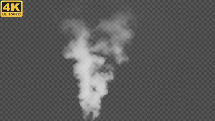 【4K】水蒸气白色烟雾-alpha通道