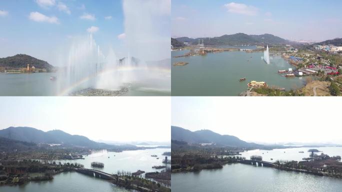 杭州湘湖喷泉航拍