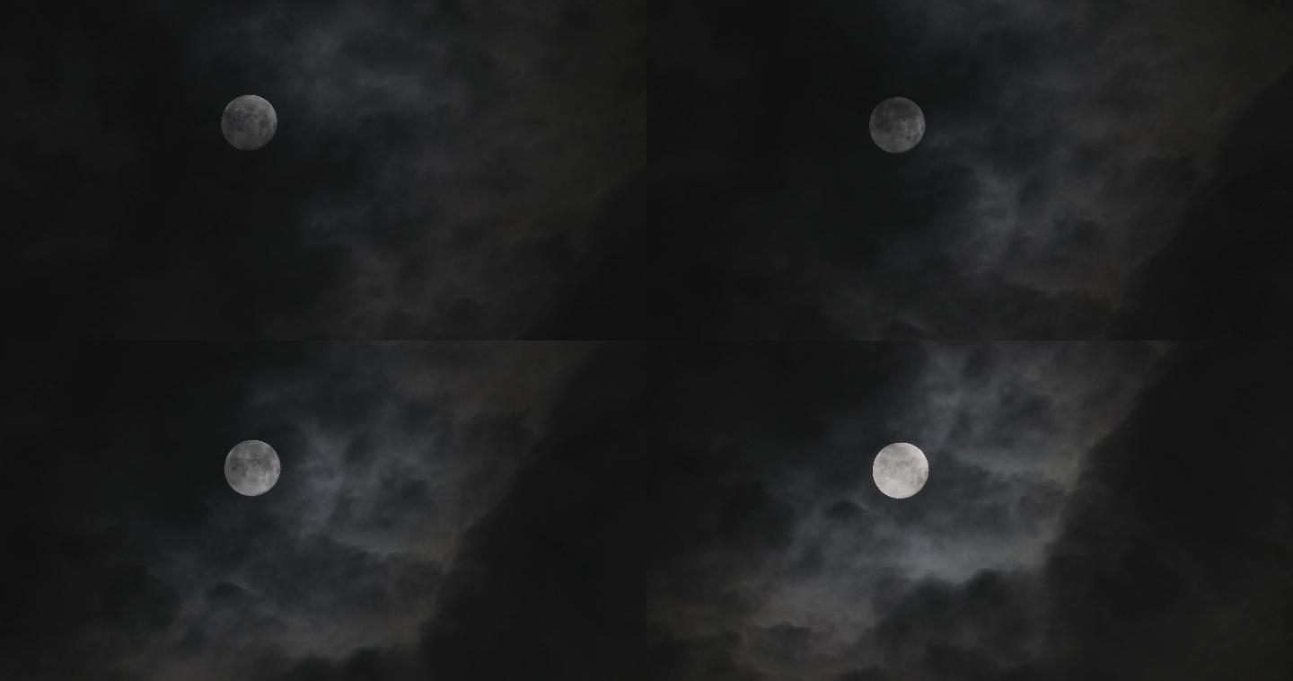4K云层上的月亮04