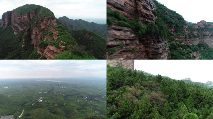 航拍雨后天台山