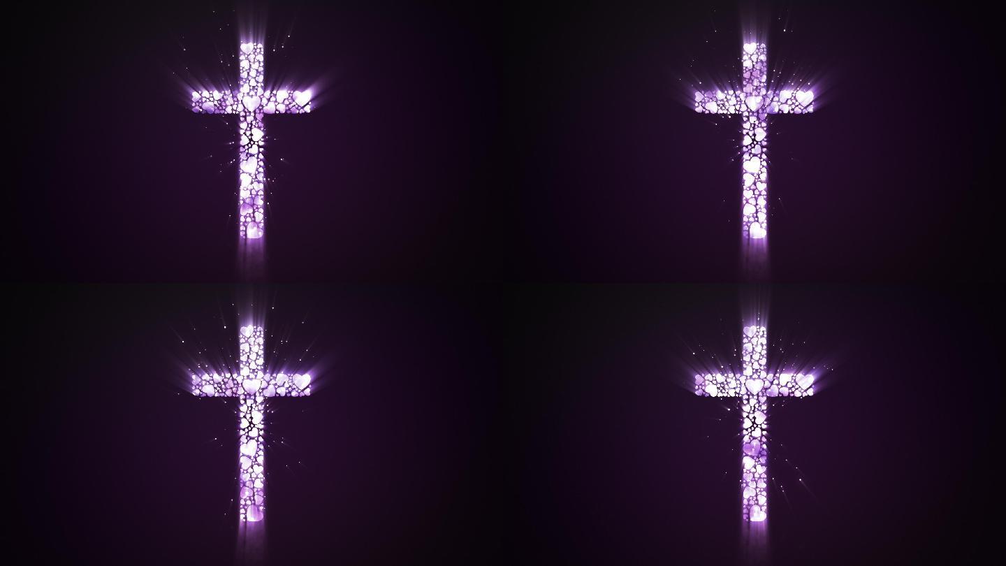 紫色唯美浪漫十字架视频背景 19x1080 高清视频素材下载 编号 舞台背景 Vj师网www Vjshi Com