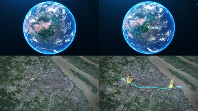 【科技】震撼三维地球上海俯冲定位AE模板