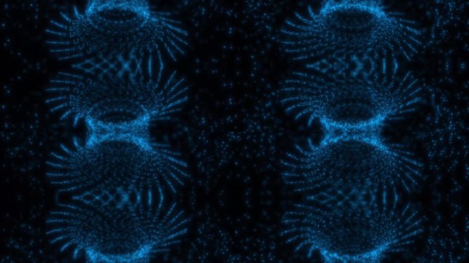 2744流动喇叭形动态蓝色粒子光效背景