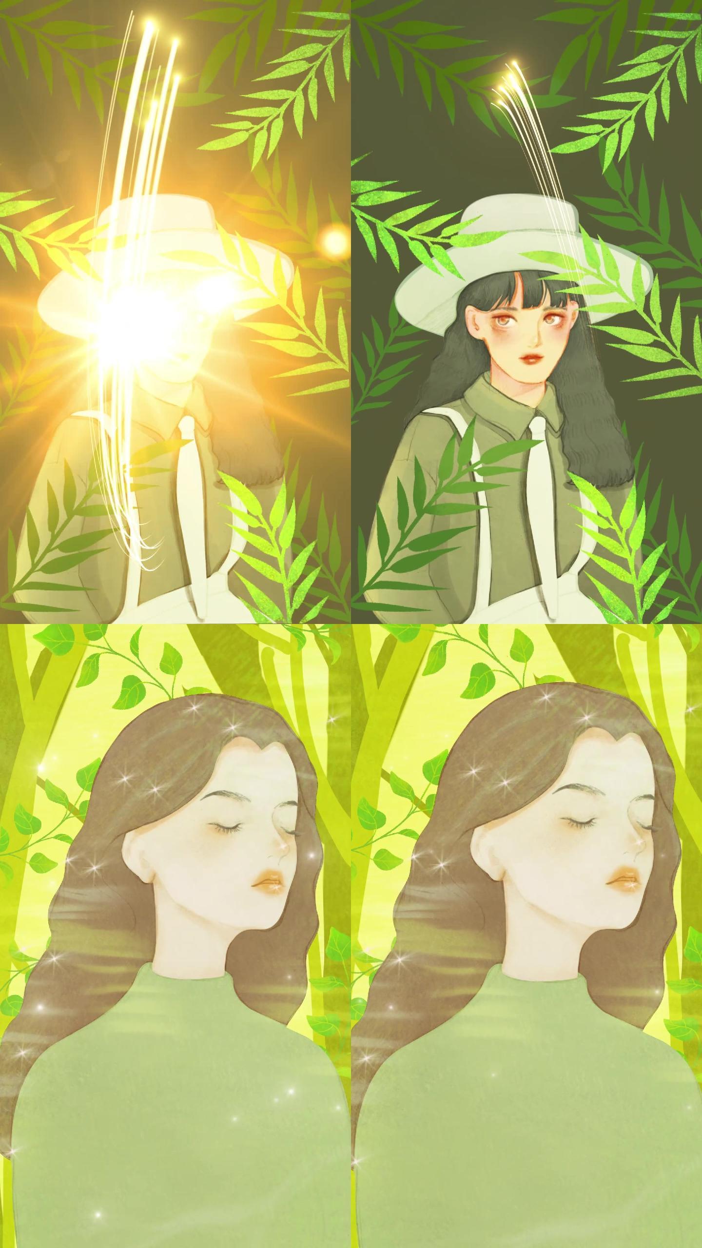 植树节女神变美插画视频