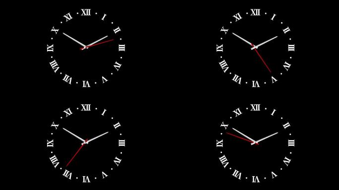 罗马数字钟表4k透明通道