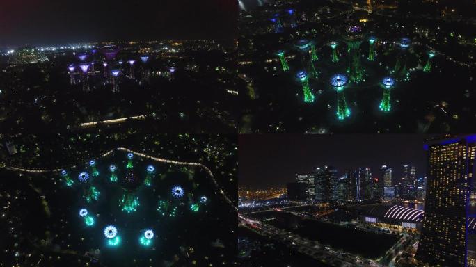 【4K】原创新加坡夜间航拍