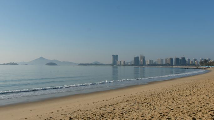 海滨城市风光蓝天大海碧浪沙滩02