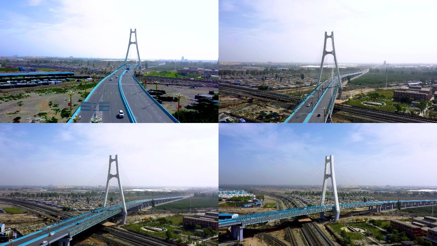 【原创·可商用】4K航拍阿克苏纺织大桥