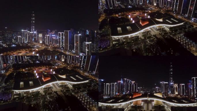 深圳市民中心夜景航拍