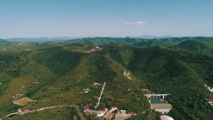 航拍吕梁山脉太行山脉大寨县