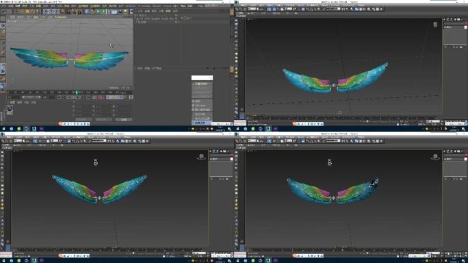 C4D+3dsmax+fbx--彩色翅膀