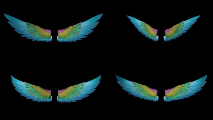 彩色大翅膀--带透明通道
