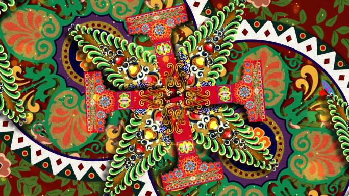 西藏花纹背景