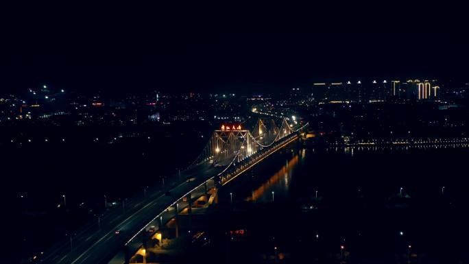 夜景东江大桥航拍高清视频素材