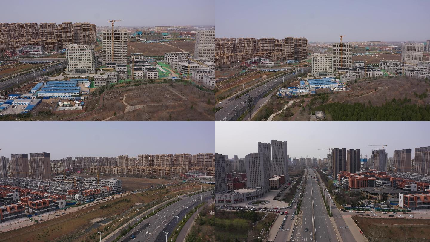 4K-原素材-济南唐冶新城绿地城航拍