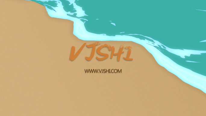 2D二维海浪海水大海冲刷沙滩文字动画