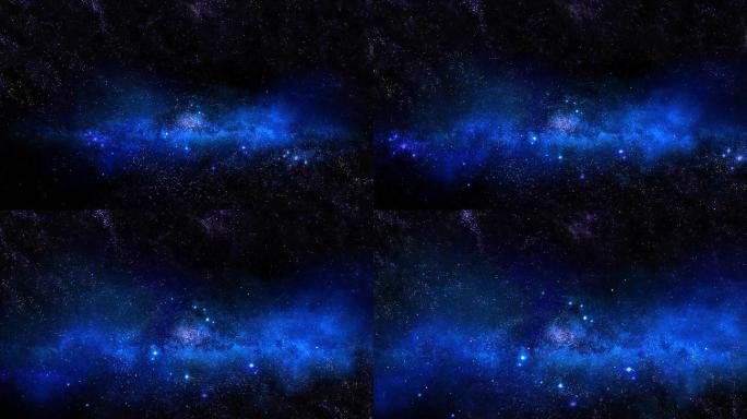 【4K宇宙背景】蓝色银河穿梭宇宙探索星云