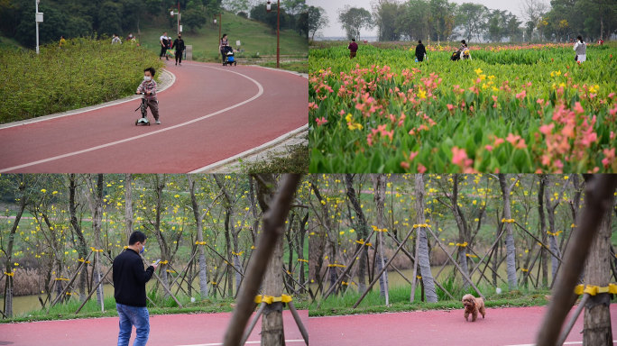 疫情期间游玩公园的人们