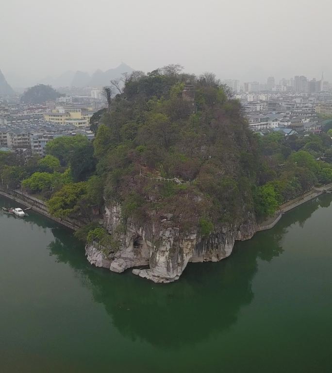 4k高清航拍象鼻山桂林风景山水风光旅游城