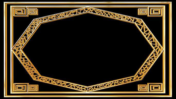 3D金色古典边框透明通道