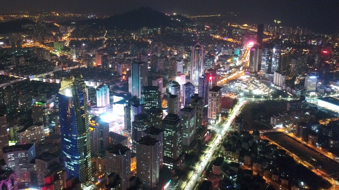 4K航拍城市夜景-山东青岛夜景