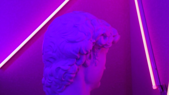 魔幻蓝紫空间艺术几何玻璃球质感彩灯管