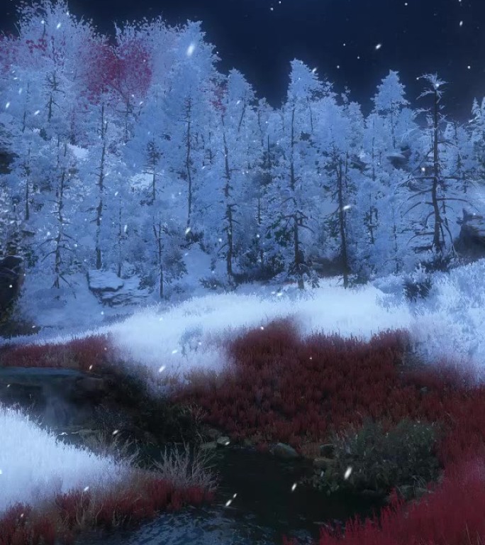 唯美风景系列【竖视频】-月下雪山