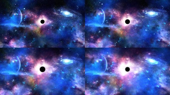 【4K宇宙背景】宇宙黑洞探索彩色星云时空